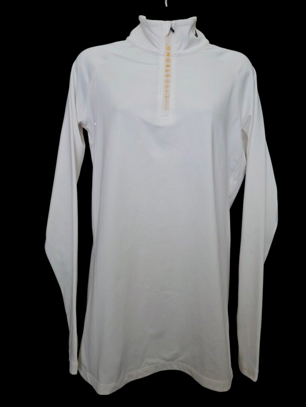 Nike Livestrong 1/4 Zip Pullover Dri-Fit White Cream  Long Sleeve Top T4